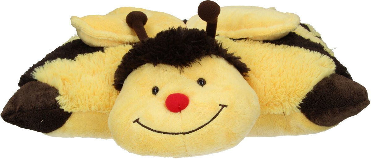 Pluche Kussen Knuffel Bijtje – 36x44x9 | PillowPets | Knuffel en Kussen in 1 | KnuffelKussen